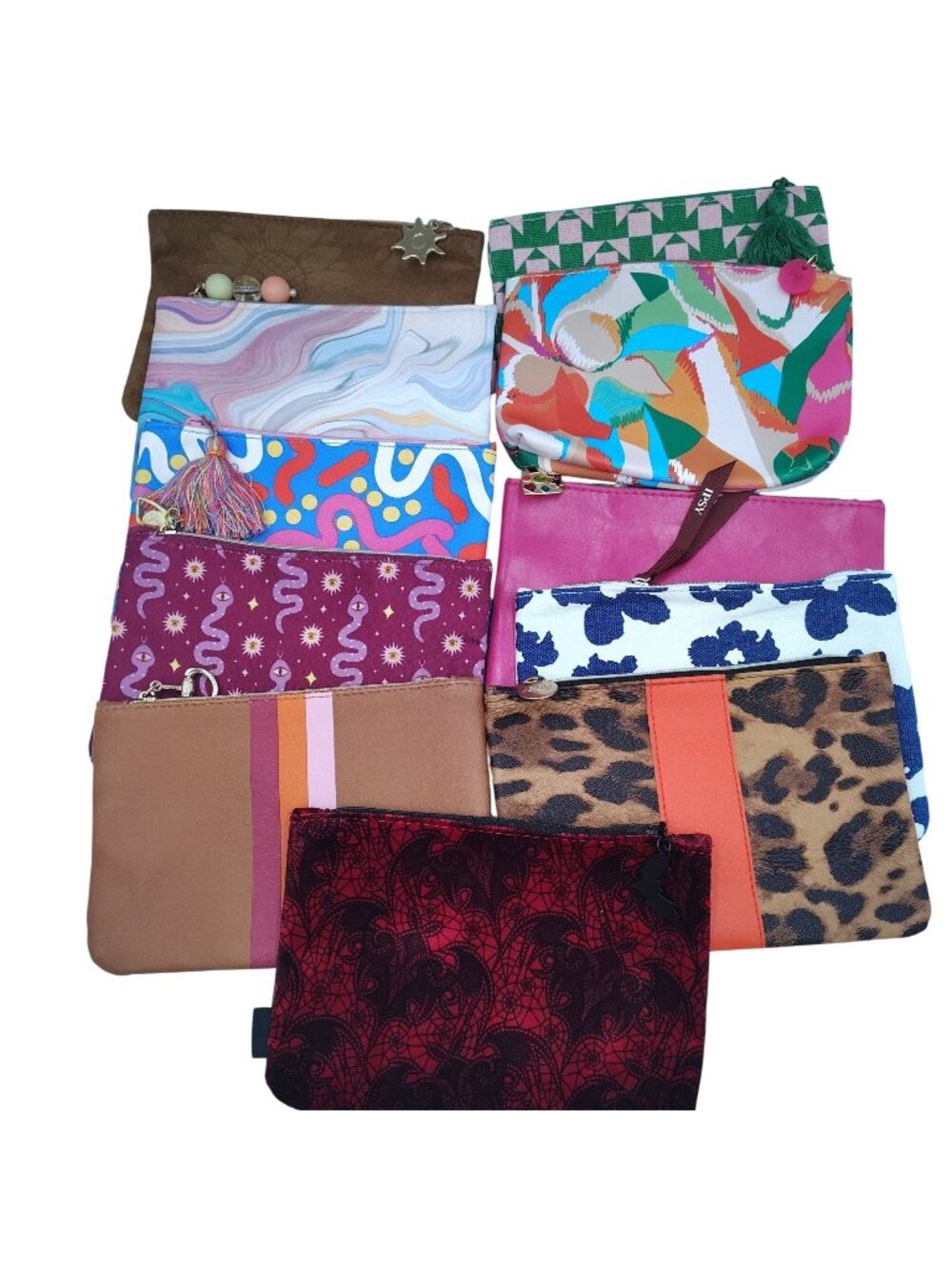 Makeup Bags Lot of 11 Ipsy Travel Pouches Assorted Colors Patterns Bags Only